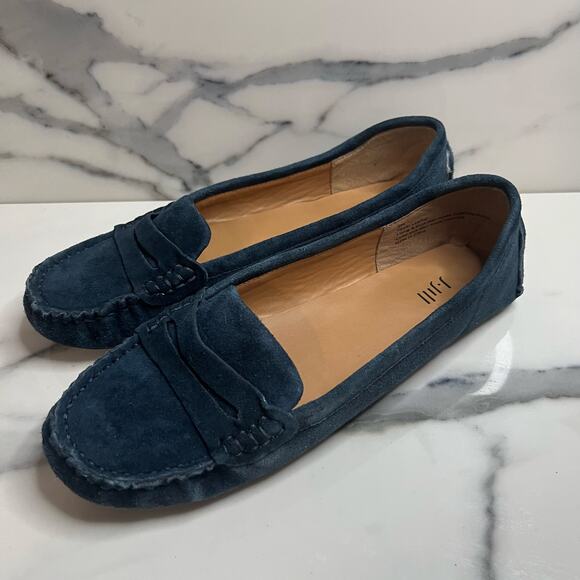 J. Jill Women's Blue Suede Driving Moccasin Driving Loafers Sz 9 Classic Fall - Picture 4 of 8